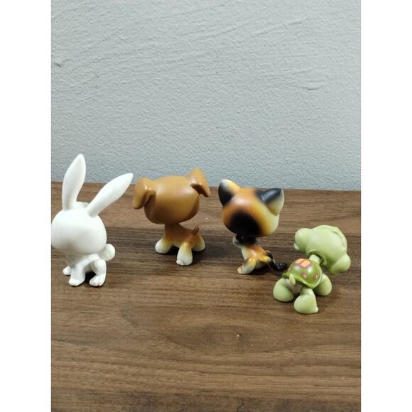 Hasbro Littlest Pet Shop LPS Lot Of 4 Animals Cat Dog Turtle Bunny Rabbit - Picture 6 of 7